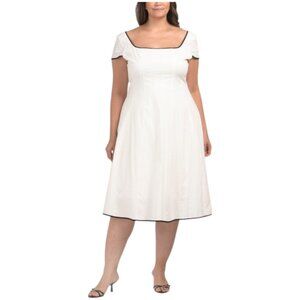 BAGATELLE COLLECTION Cap Sleeve Seamed Flare Midi Dress